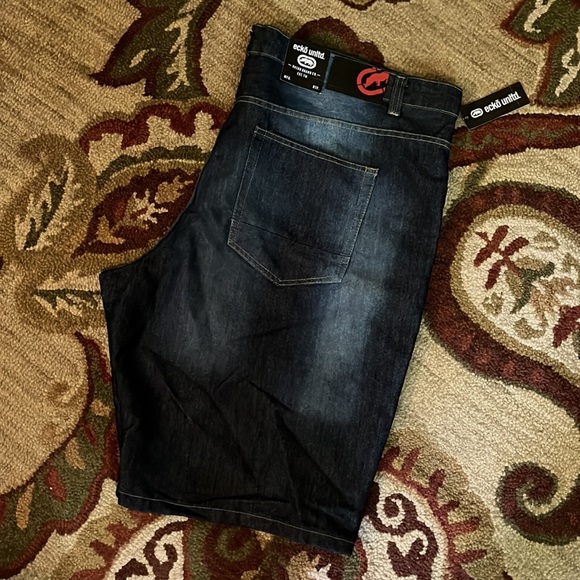 ECKO UNLTD  Size 44 Men's Bermuda Denim Shorts Med/Dark Blue Cozy Fit $54 NEW - Picture 3 of 13